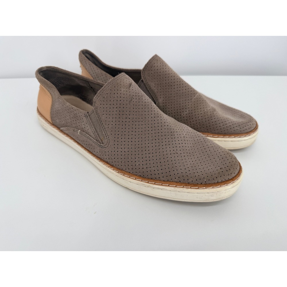 UGG Jass Slip On Sneakers Womens 10 Taupe Perforated Suede Good 1018375